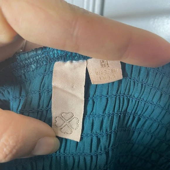 Teal Blue Floral Chiffon Babydoll Dress Square Neck M - Picture 5 of 7